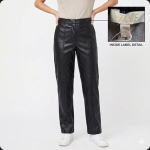 Wayf Pants Womens M Black Faux Leather High Waisted Dressy Pull On Elastic Waist